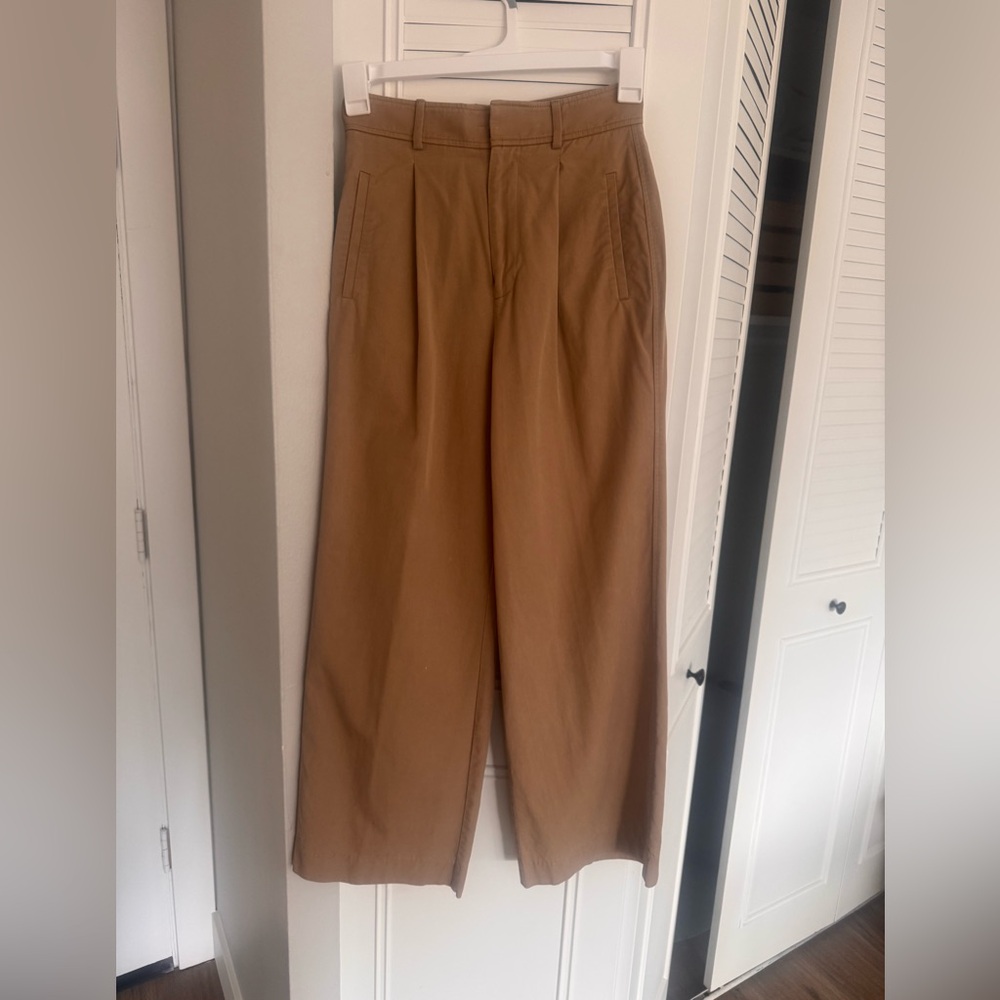 Everlane Women's Tan Wide-Leg Trousers